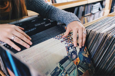 young people with vinyl records