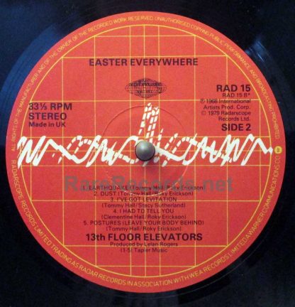 13th Floor Elevators - Easter Everywhere 1979 UK LP
