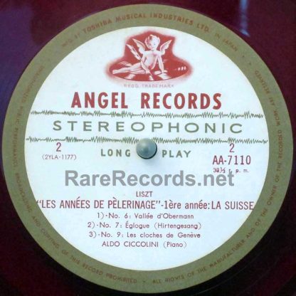 aldo ciccolini Les Années De Pèlerinage red vinyl japan LP