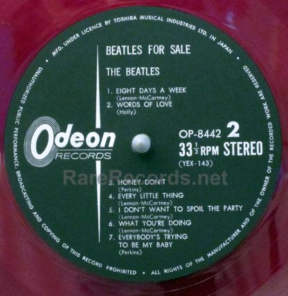 beatles for sale 1967 japan red vinyl lp