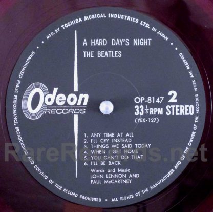 Beatles - a hard day's night red vinyl japan lp