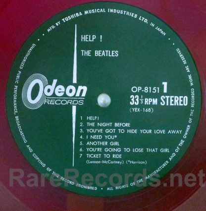 beatles - help! red vinyl japan lp