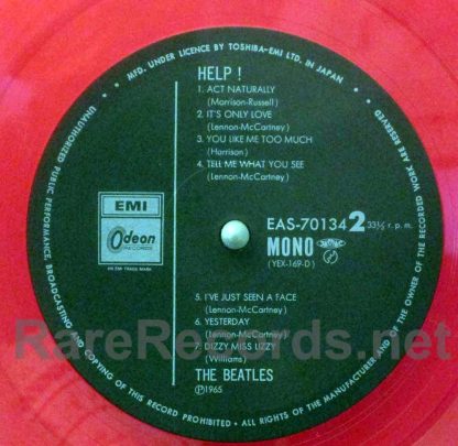 beatles - help! japan red vinyl mono lp