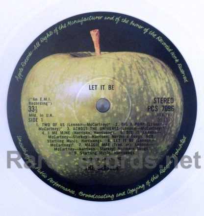 beatles - let it be uk white vinyl lp