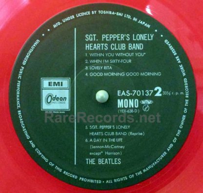 Beatles - Sgt. Pepper 1986 Japan red vinyl mono LP