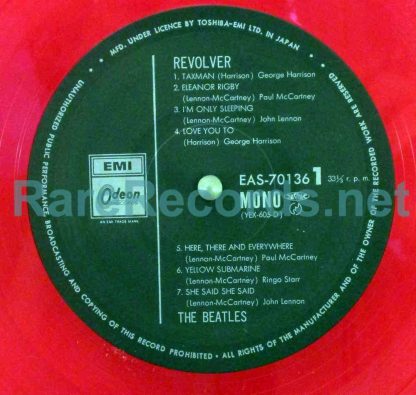 beatles revolver japan red vinyl mono lp