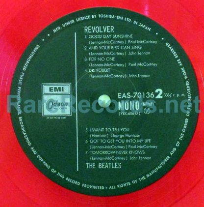 beatles revolver japan red vinyl mono lp