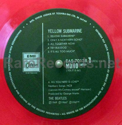 beatles yellow submarine japan red vinyl mono lp