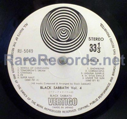 Black Sabbath - Vol. 4 Japan Vertigo LP