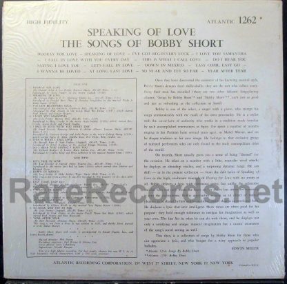 bobby short speaking of love u.s. stereo LP
