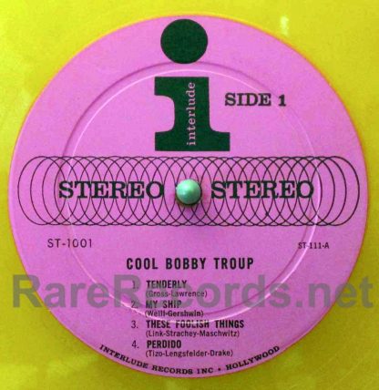 bobby troup cool bobby troup u.s. orange vinyl lp