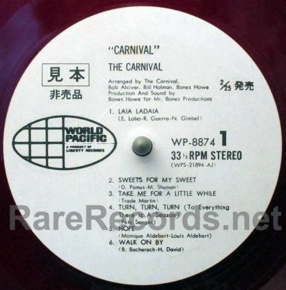 the carnival japan red vinyl promo lp