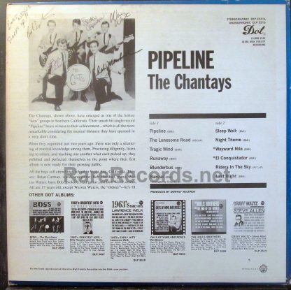 chantays - pipeline autographed U.S. mono lp