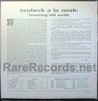 Dave Brubeck - Brubeck a La Mode U.S. red vinyl mono LP