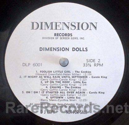 carole king - the dimension dolls u.s. promo lp
