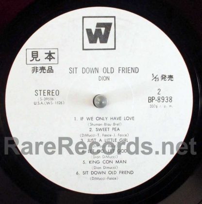 dion - sit down old friend japan red vinyl promo lp
