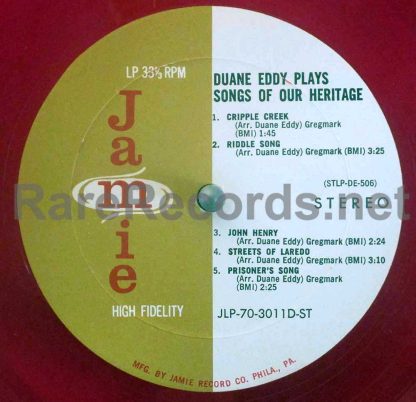 duane eddy songs of our heritage red vinyl u.s. lp