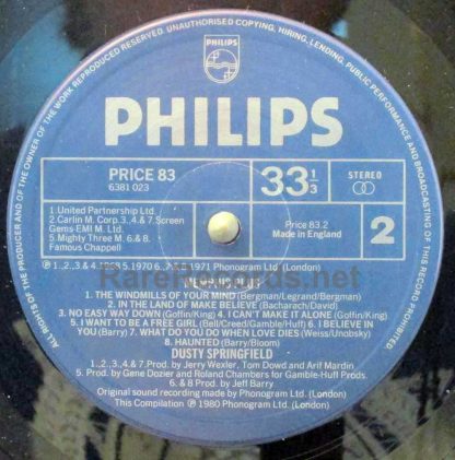 Dusty Springfield - In Memphis...Plus 1985 UK LP