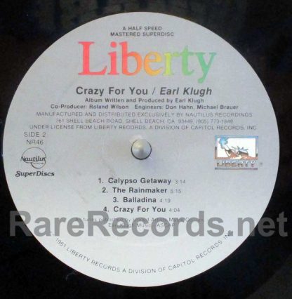 Earl Klugh - Crazy For You U.S. Nautilus lp