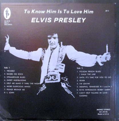 Elvis Presley - To Know Him Is To Love Him U.S. live LP