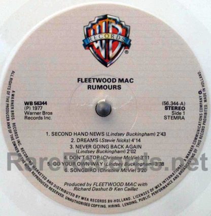 fleetwood mac - rumours dutch white vinyl lp