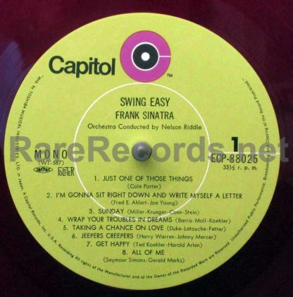 frank sinatra swing easy red vinyl japan lp