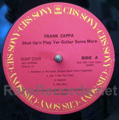 Frank Zappa – Shut Up 'n Play Yer Guitar 1982 Japan 3 LP