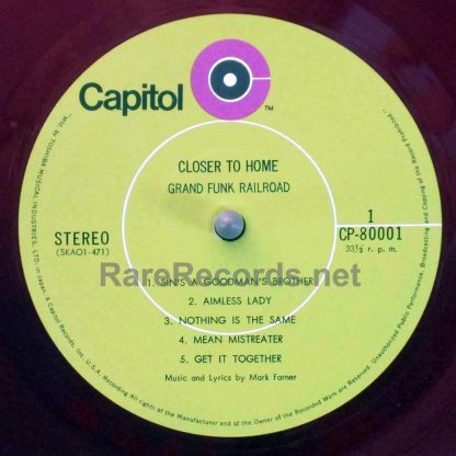 Grand Funk Railroad - Closer to Home 1970 Japan red vinyl LP