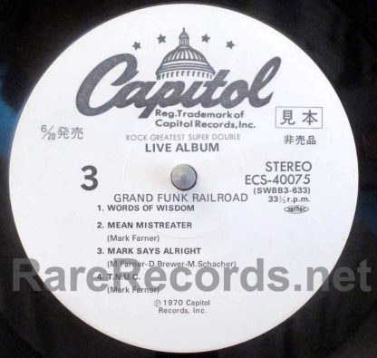 Grand Funk - Live Album Japan promo lp