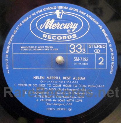 Helen Merrill - Helen Merrill Best Album japan lp