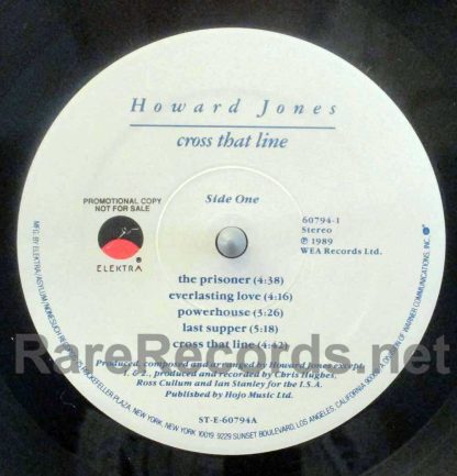 Howard Jones - Cross That Line U.S. promo lp