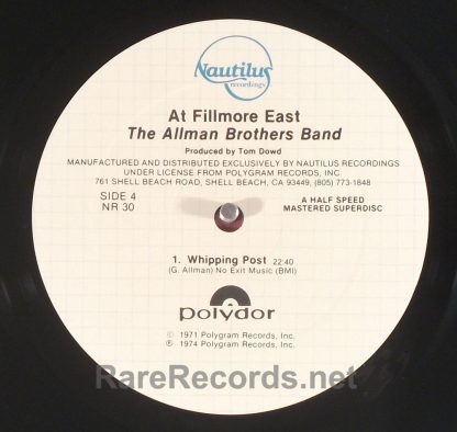 Allman Brothers - Fillmore East Nautilus audiophile 2 LP set