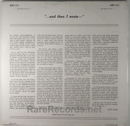 (Jayne Mansfield) Bernie Wayne - And Then I Wrote sealed 1956 LP