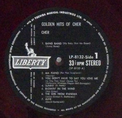 Cher - Golden Hits of Cher original 1967 red vinyl Japan LP with obi