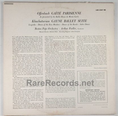 Fiedler/Boston Pops - Gaite Parisienne 1959 RCA stereo LP 22s