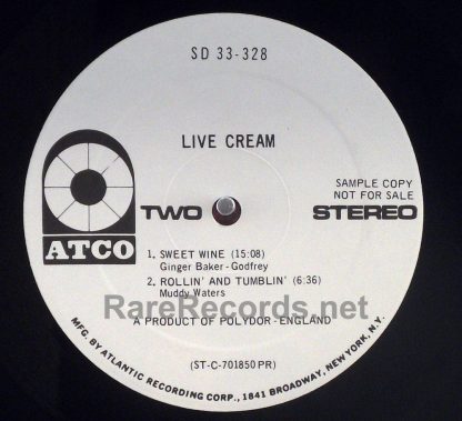 Cream - Live Cream original 1970 white label promo LP