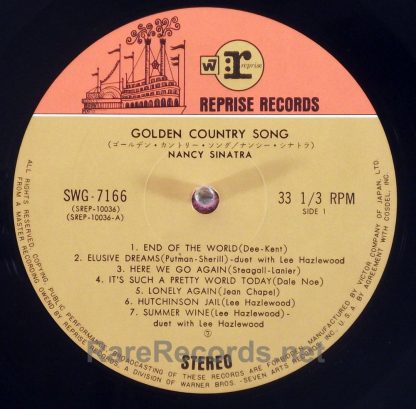 Nancy Sinatra - Golden Country Song rare Japan LP with obi