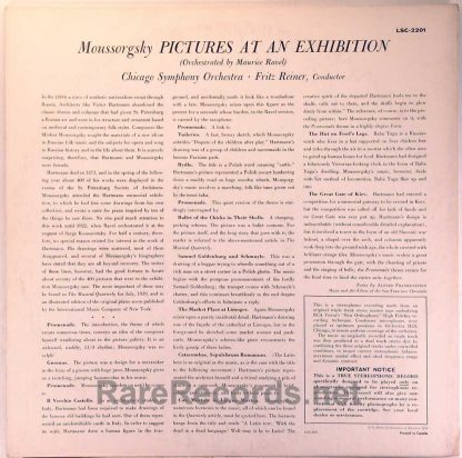 Reiner/CSO - Pictures at an Exhibition Canada Living Stereo LP