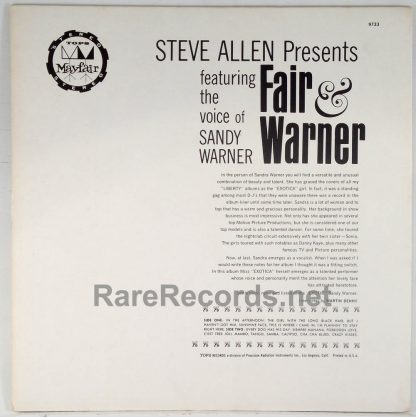 Sandy Warner - Fair and Warner rare 1961 colored vinyl stereo LP