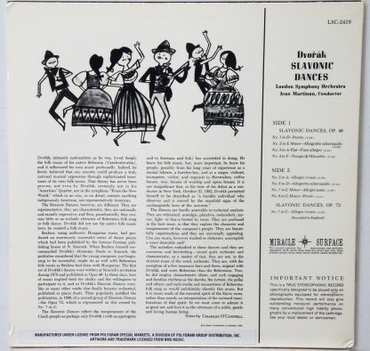 Dvorak - Slavonic Dances - Martinon/LSO Classic Records 180 gram LP