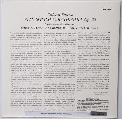 Reiner/CSO - Also Sprach Zarathustra Classic Records 180 gram LP