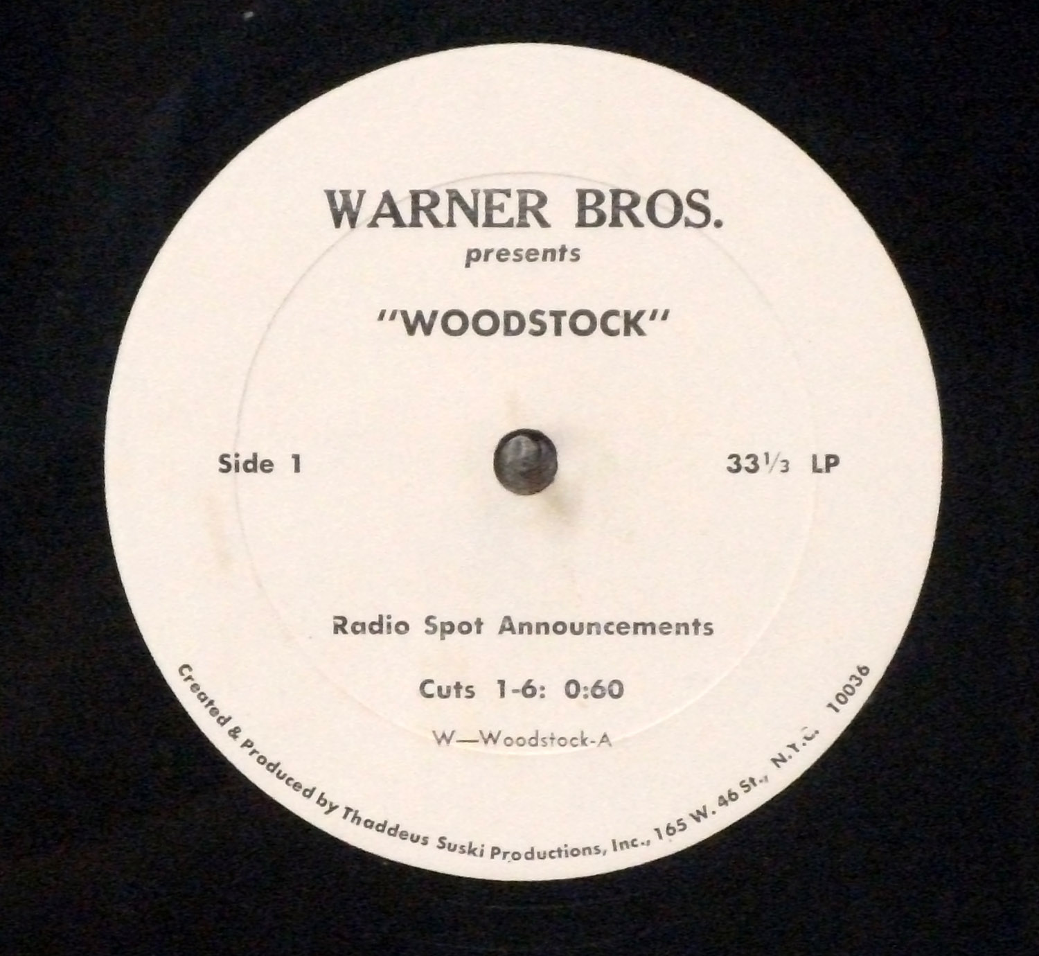 Woodstock - Ultra rare 1970 10" radio spots LP for film