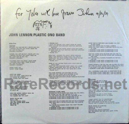 John Lennon - Plastic Ono Band U.S. Apple LP