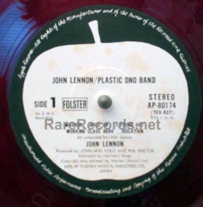John Lennon - Plastic Ono Band red vinyl Japan LP