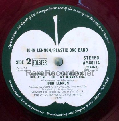 John Lennon - Plastic Ono Band red vinyl Japan LP