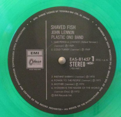 John Lennon - Shaved Fish green vinyl Japan LP