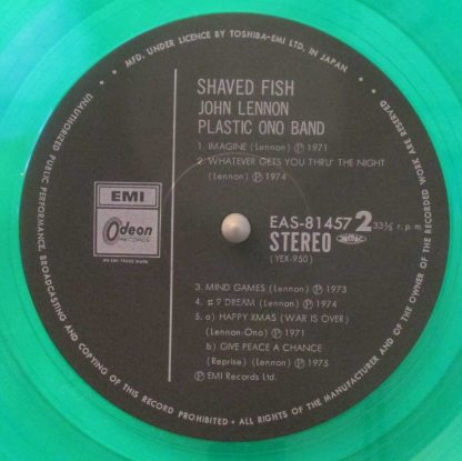 John Lennon - Shaved Fish green vinyl Japan LP