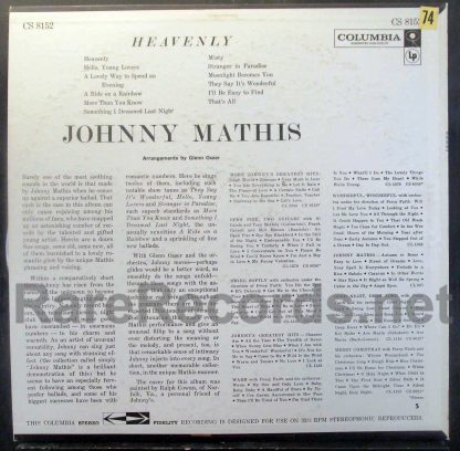 johnny mathis - heavenly u.s. lp