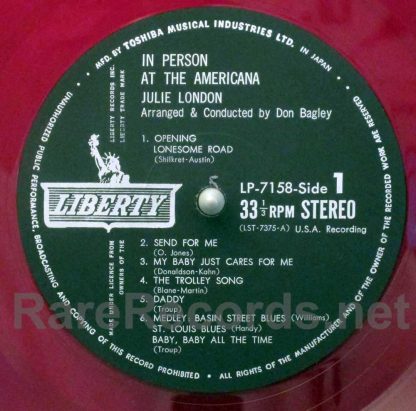 Julie London - In Person at the Americana red vinyl Japan LP