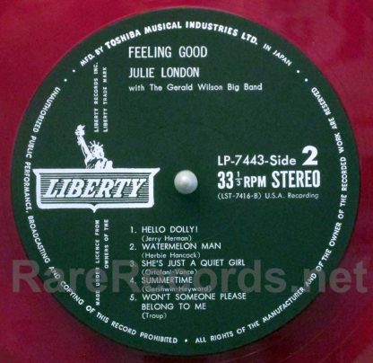 Julie London - Feeling Good red vinyl Japan LP